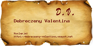 Debreczeny Valentina névjegykártya