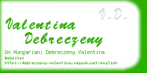 valentina debreczeny business card